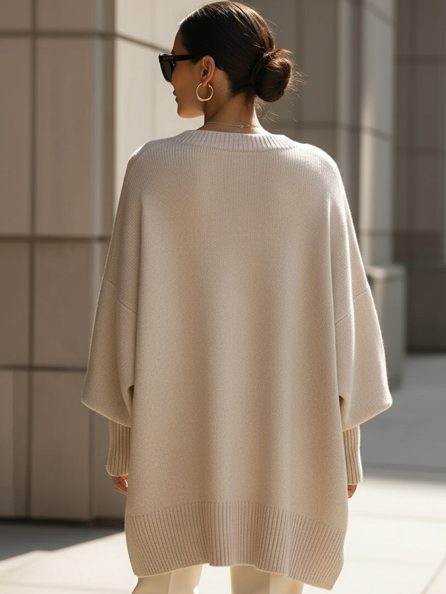 Oversized Knit Pullover Sweater for Women