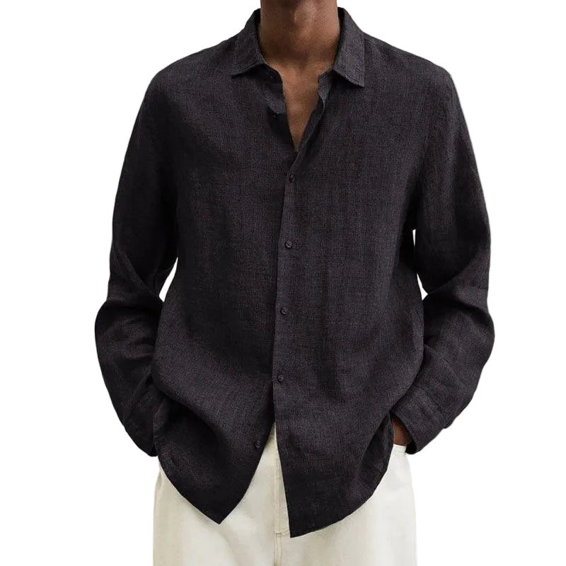 Long Sleeve Linen Casual Shirt for Men