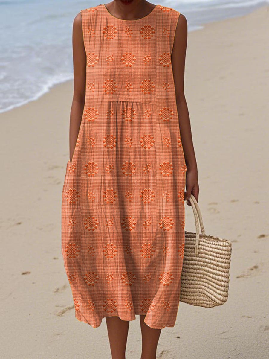 Sleeveless Relaxed Midi Dress for Women