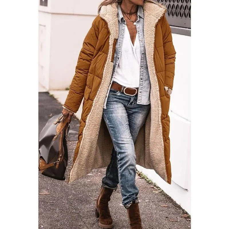Longline Sherpa Lined Puffer Jacket for Women