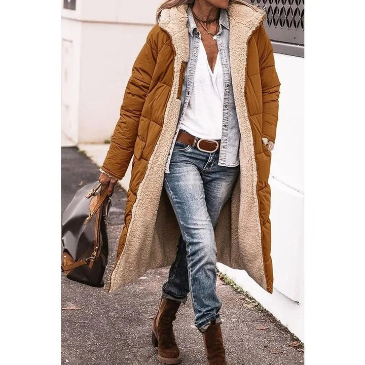 Longline Sherpa Lined Puffer Jacket for Women
