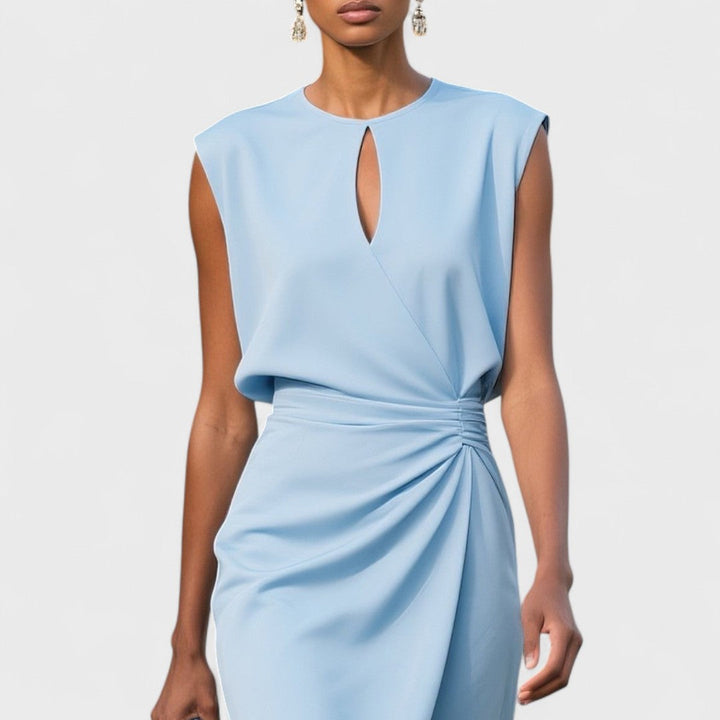 Draped Sleeveless Midi Dress for Women
