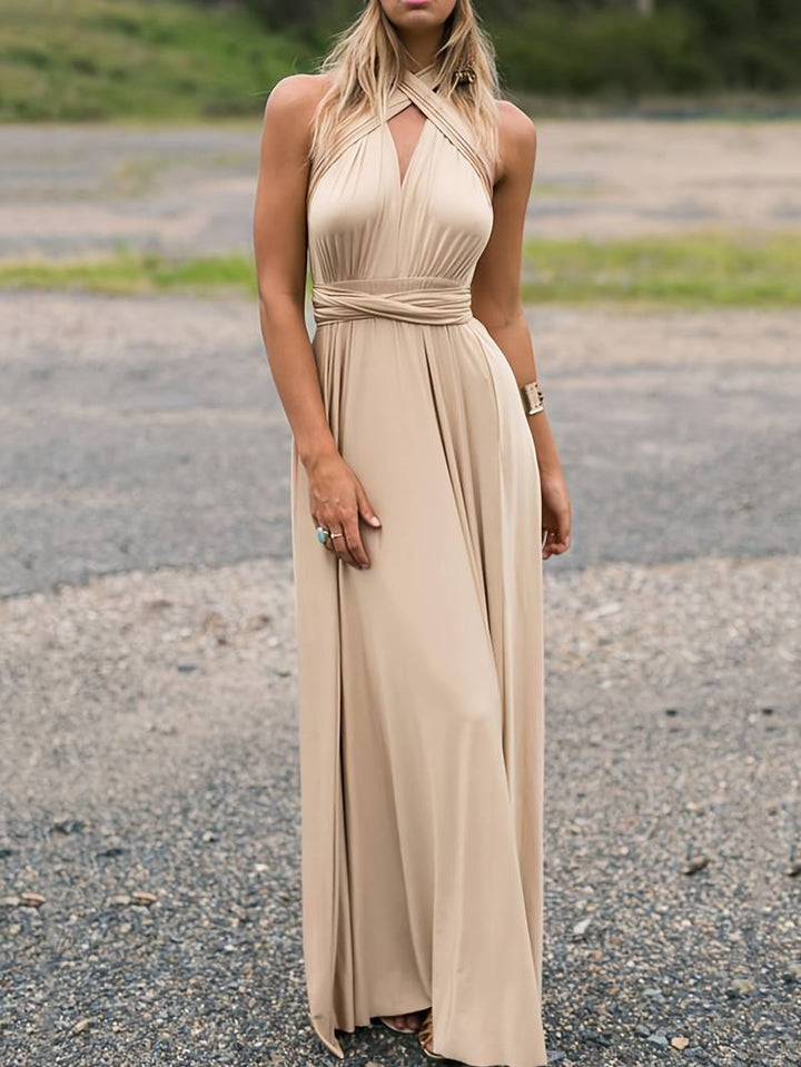 One Shoulder Asymmetric Maxi Dress for Women