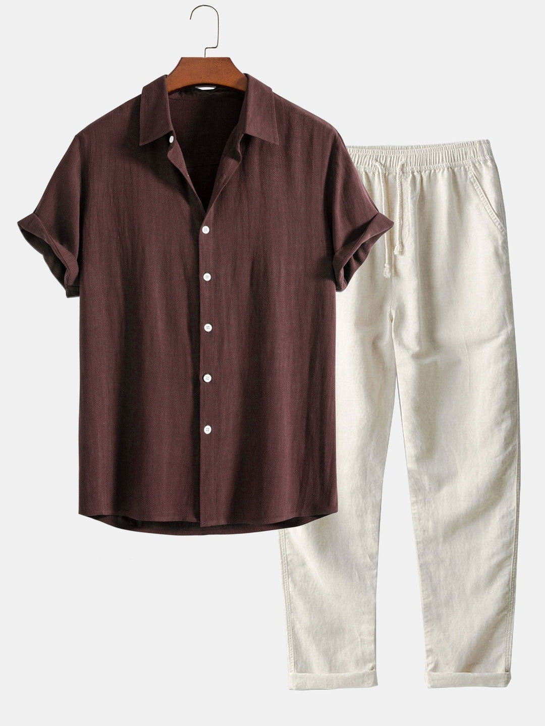 Short Sleeve Shirt and Pants Set for Men