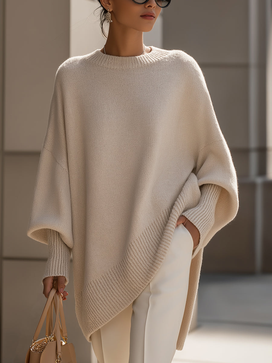 Oversized Knit Pullover Sweater for Women