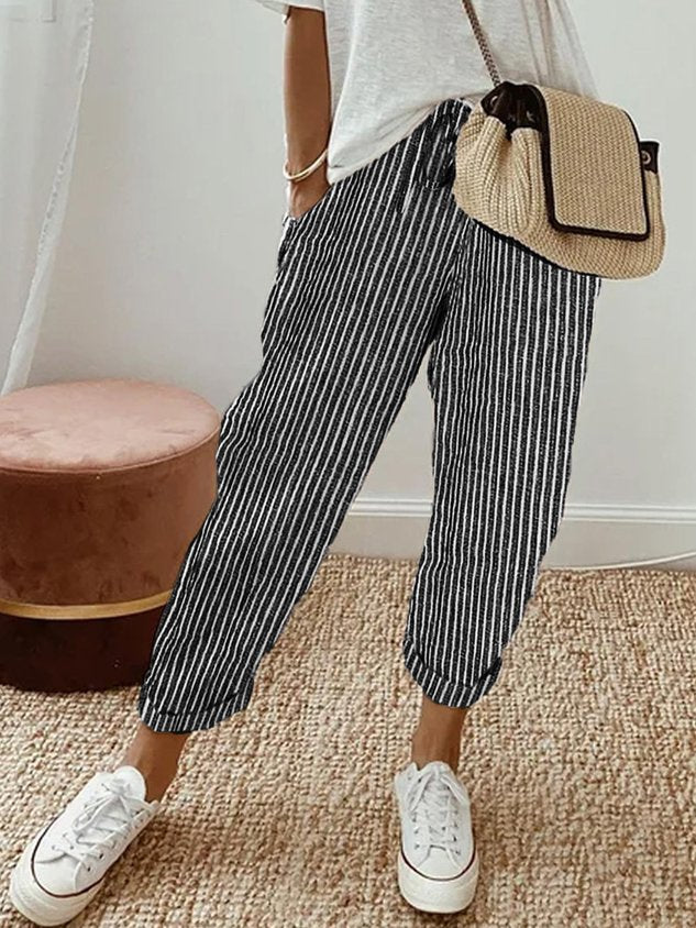 Breathable Cotton Straight Pants for Women