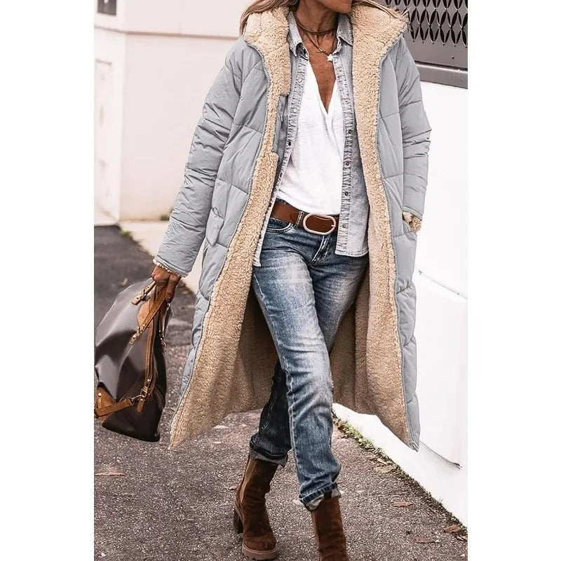 Longline Sherpa Lined Puffer Jacket for Women