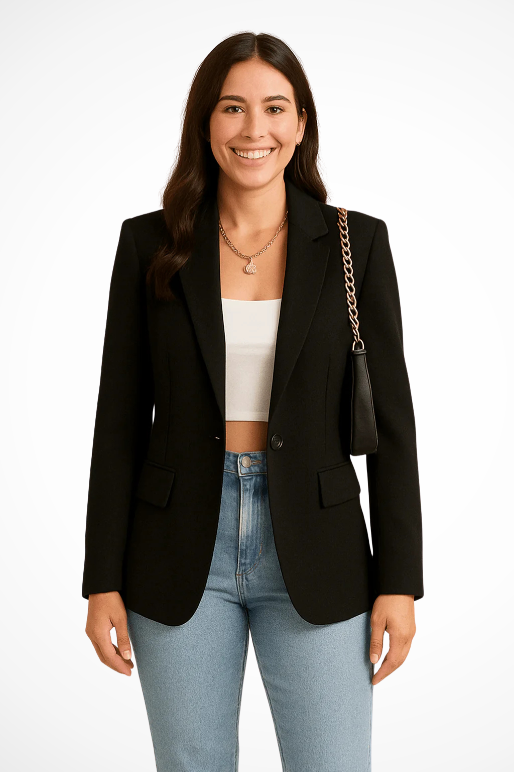 Tailored Single-Breasted Blazer for Women