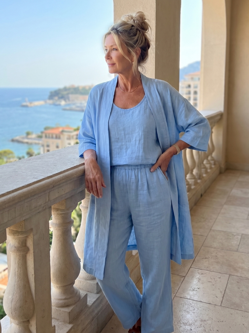 3 Piece Cardigan and Wide Leg Set for Women