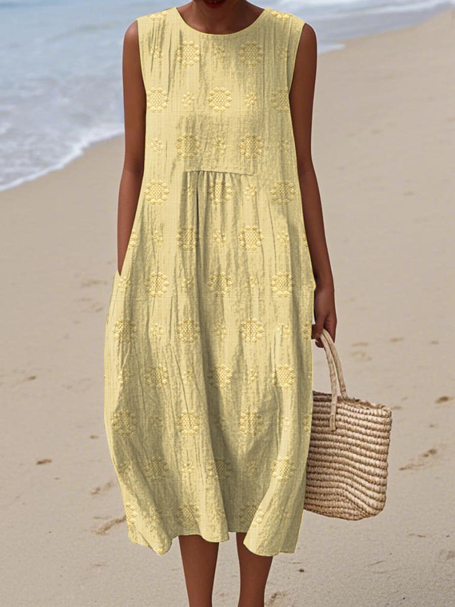 Sleeveless Relaxed Midi Dress for Women