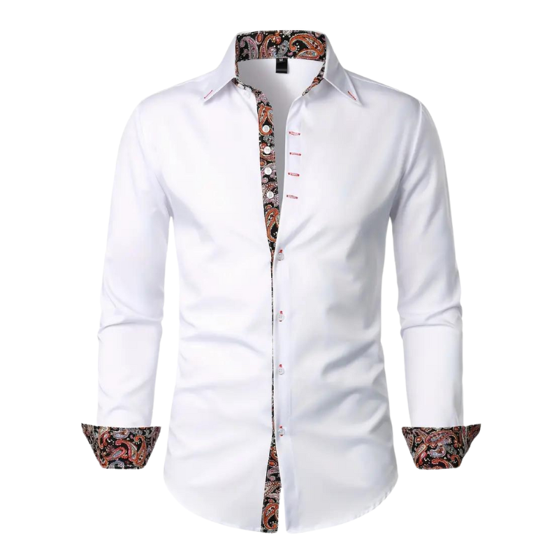Paisley Print Button-Up Shirt for Men