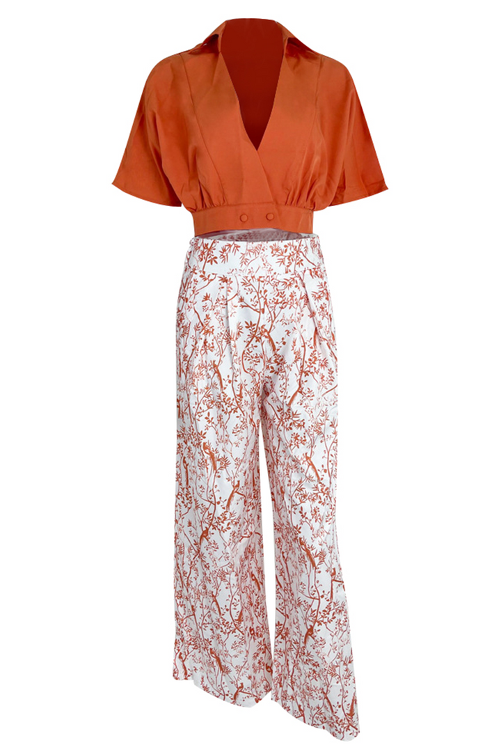 Two-Piece Top and Trouser Set for Women