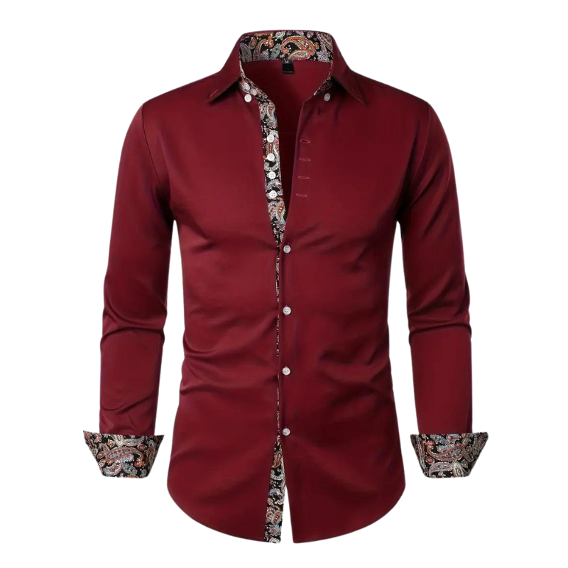 Paisley Print Button-Up Shirt for Men