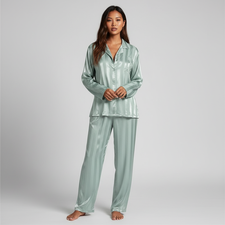 Satin Shirt and Pants Pyjama Set for Women