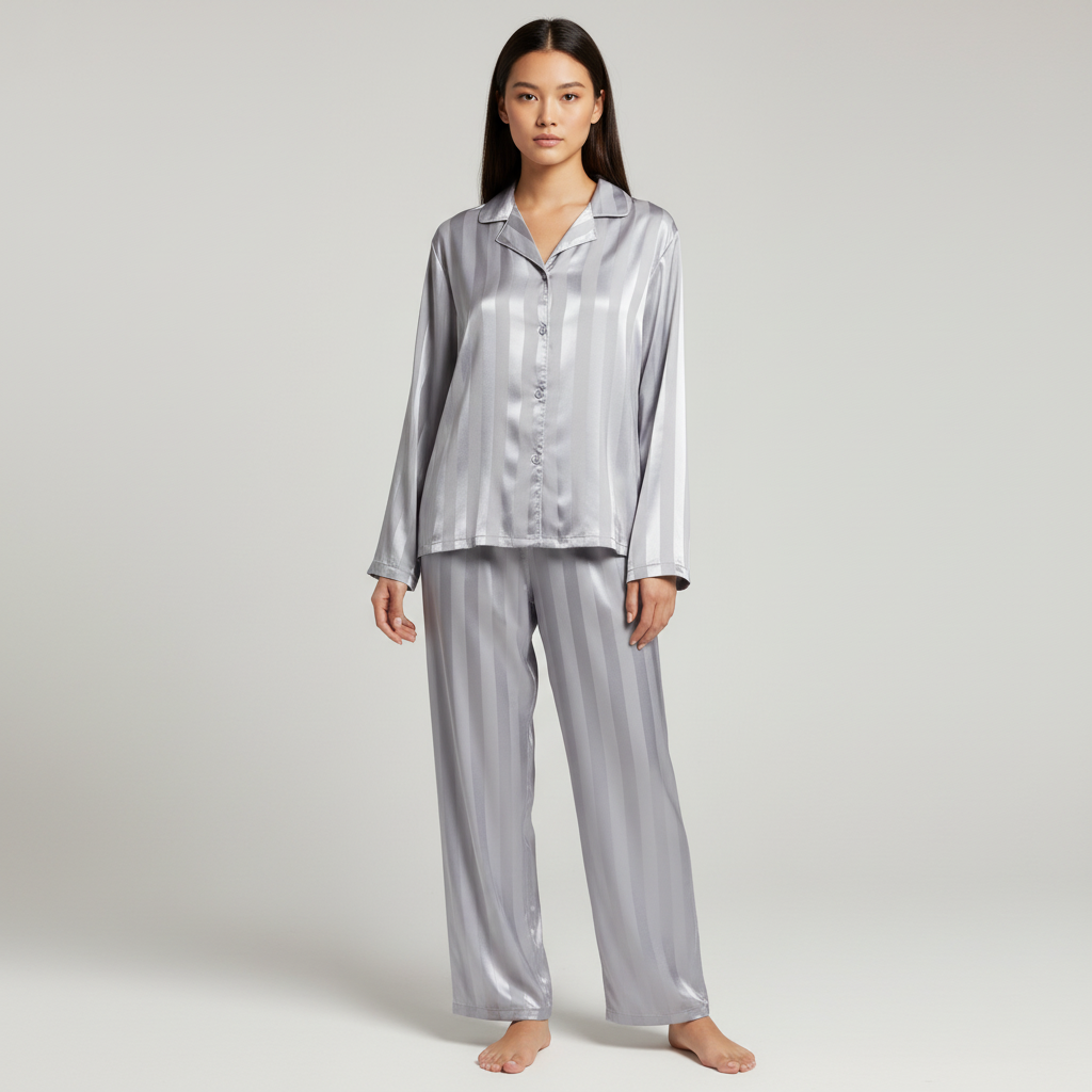 Satin Shirt and Pants Pyjama Set for Women