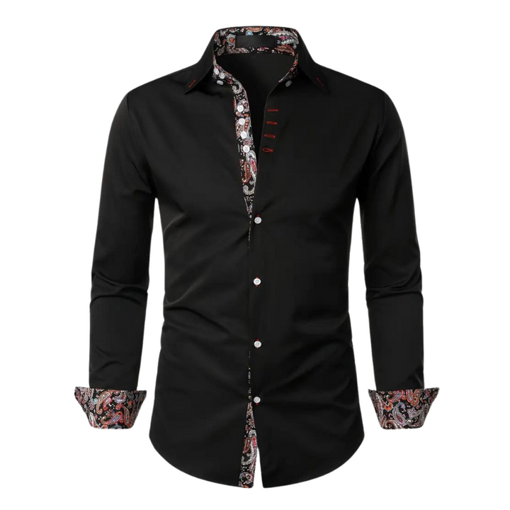 Paisley Print Button-Up Shirt for Men
