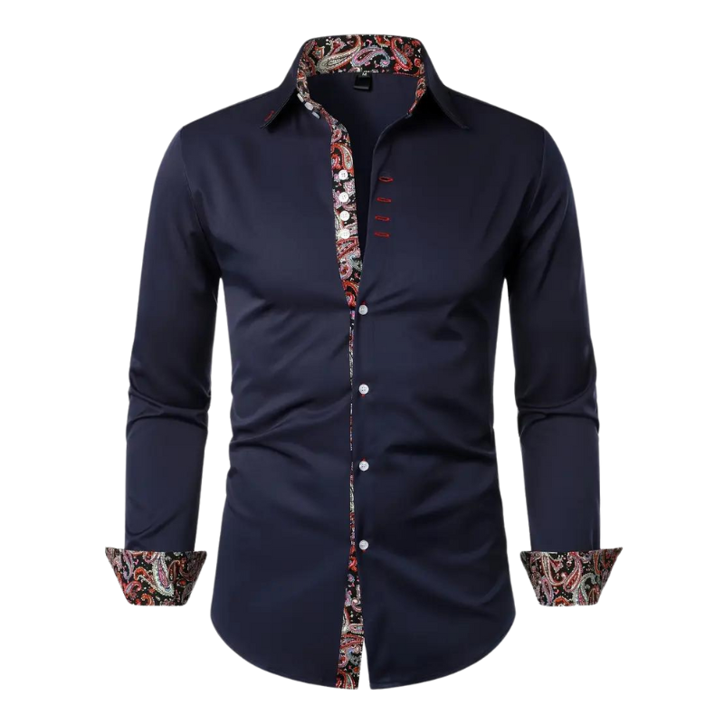 Paisley Print Button-Up Shirt for Men