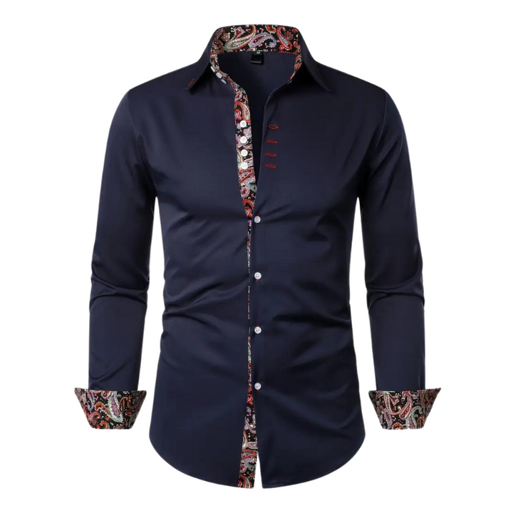 Paisley Print Button-Up Shirt for Men
