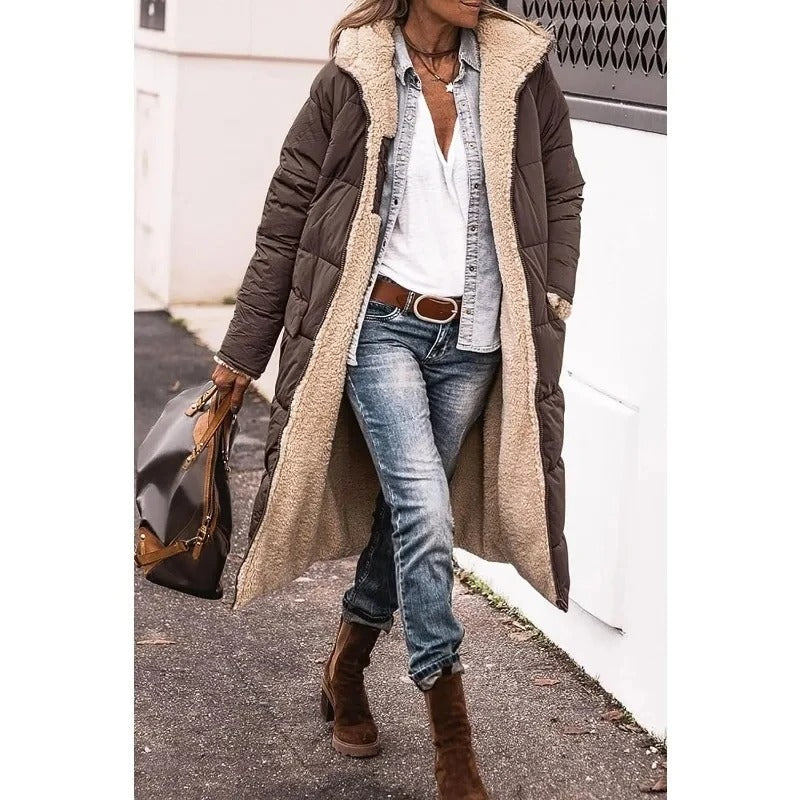 Longline Sherpa Lined Puffer Jacket for Women