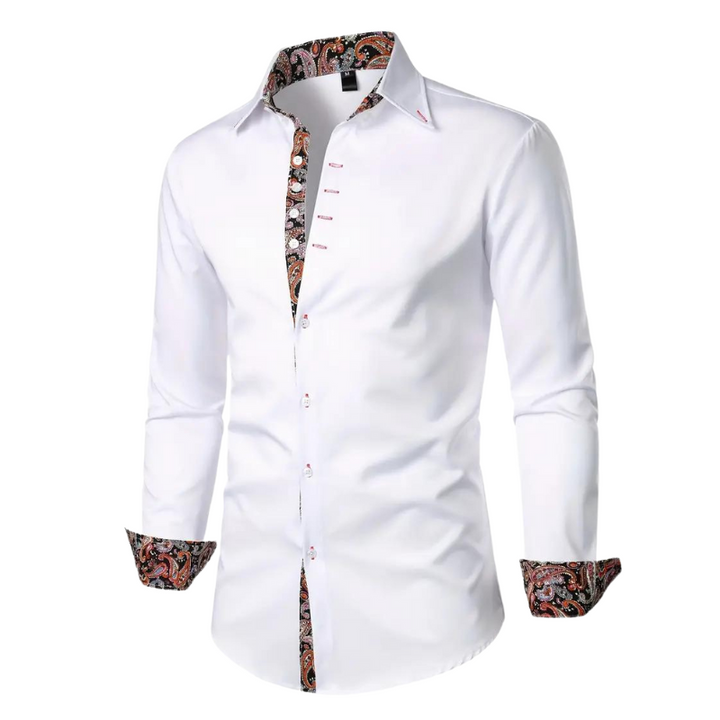 Paisley Print Button-Up Shirt for Men