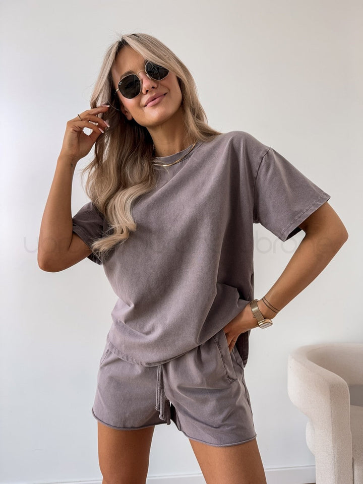 Relaxed Short-Sleeve Lounge Set for Women
