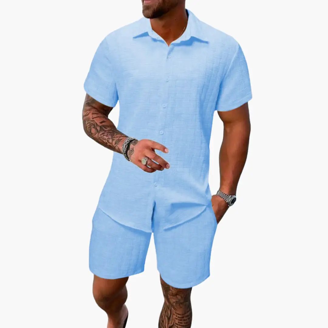 Short Sleeve Polo and Shorts Set for Men