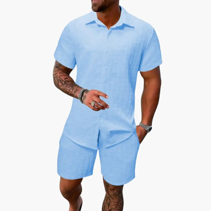 Short Sleeve Polo and Shorts Set for Men