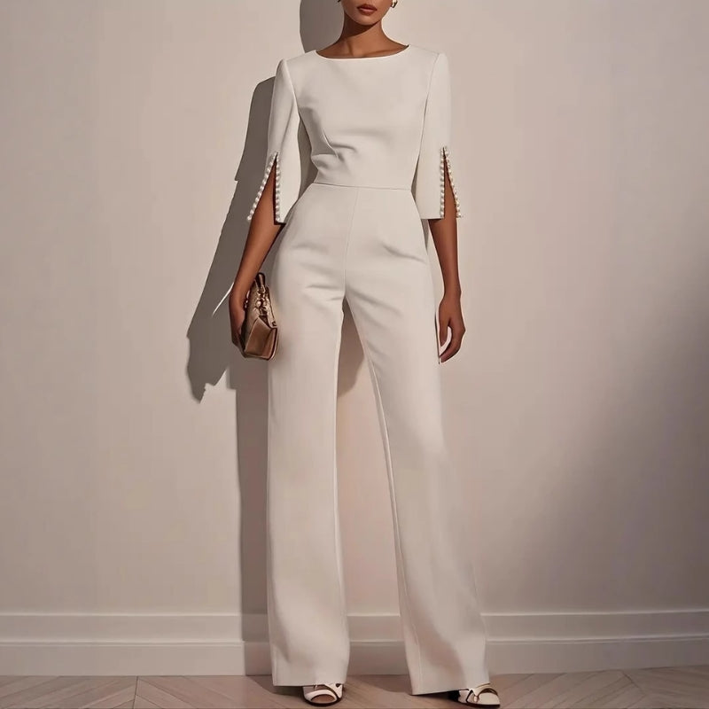 Wide Leg Pearl Detail Jumpsuit for Women