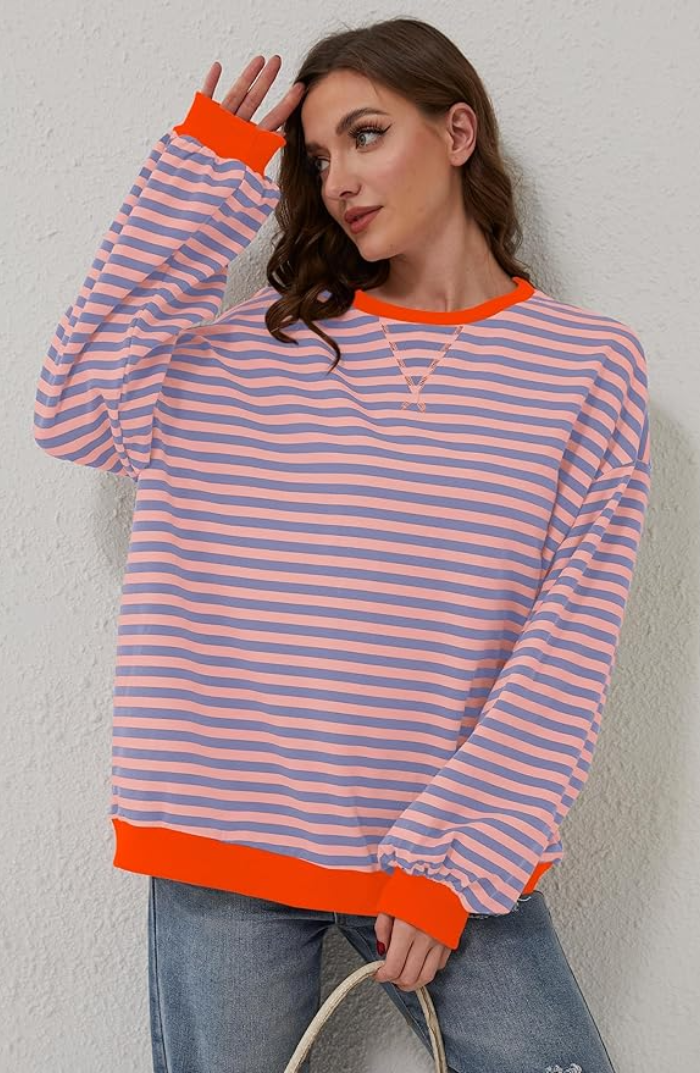 Striped Oversized Sweater for Women
