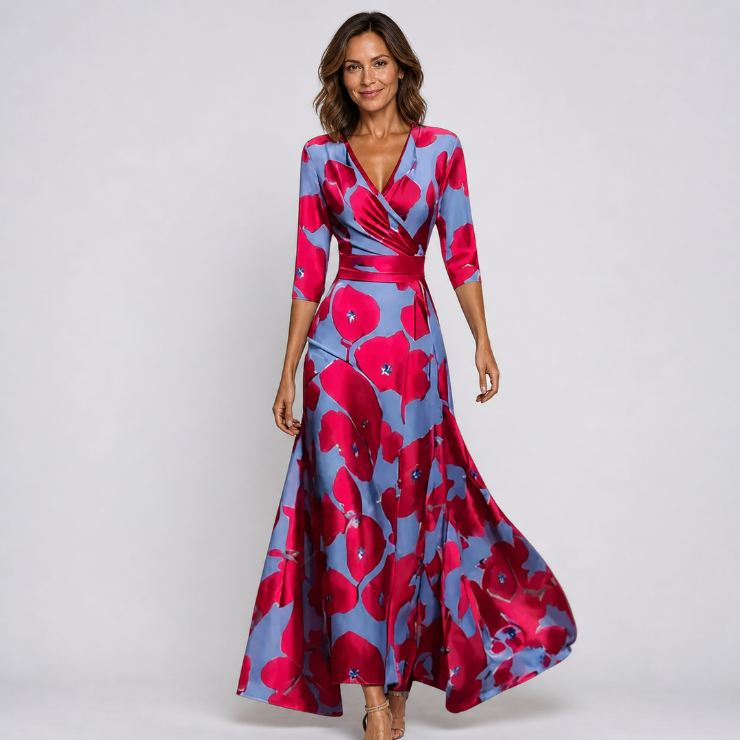 Floral Wrap Maxi Dress for Women