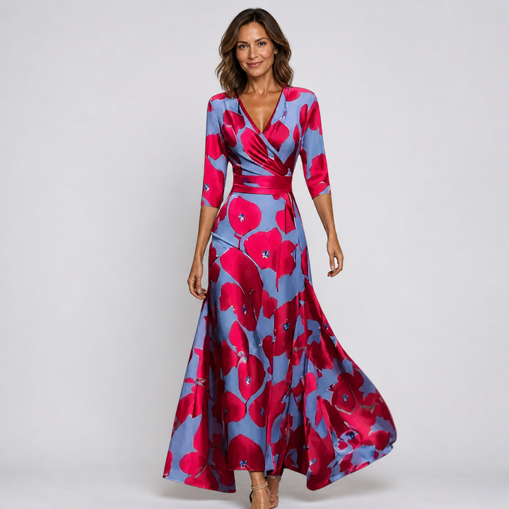 Floral Wrap Maxi Dress for Women
