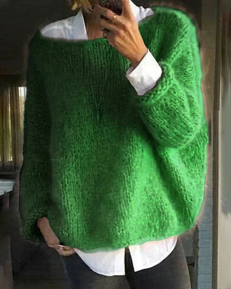 Oversized Fuzzy Knit Sweater for Women