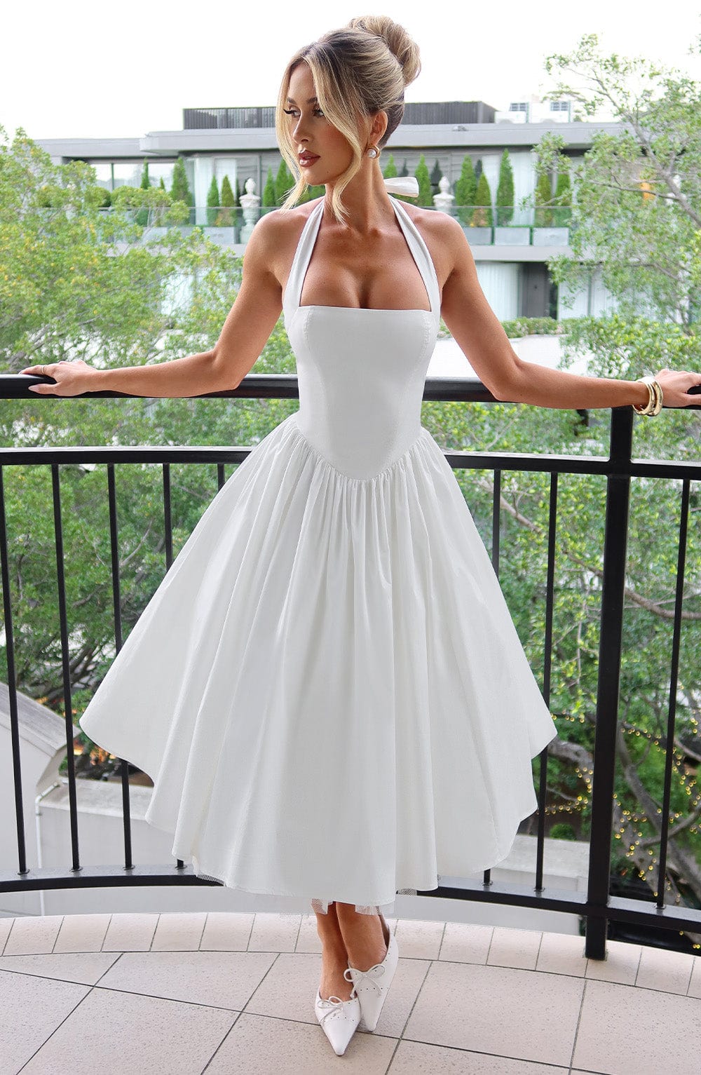 Strappy Flared Midi Dress for Women