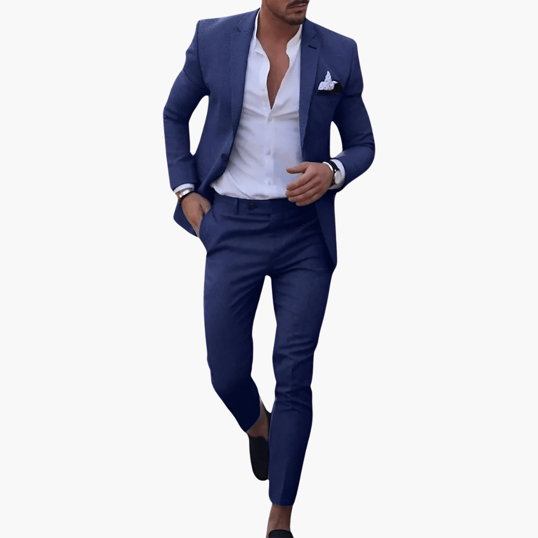 Slim Fit Blazer and Trousers Set for Men
