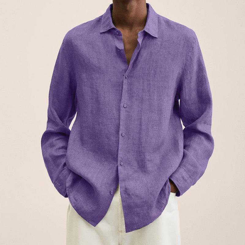 Long Sleeve Linen Casual Shirt for Men