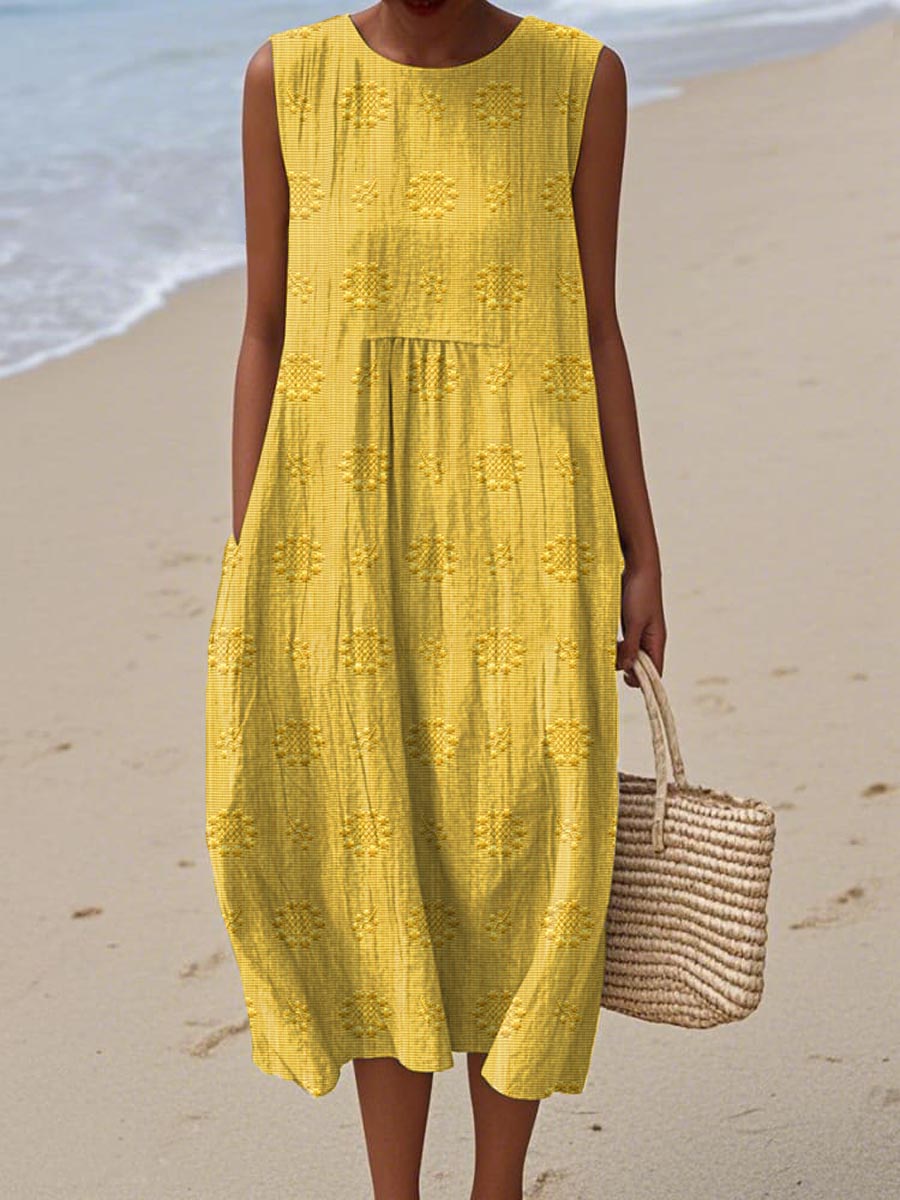 Sleeveless Relaxed Midi Dress for Women