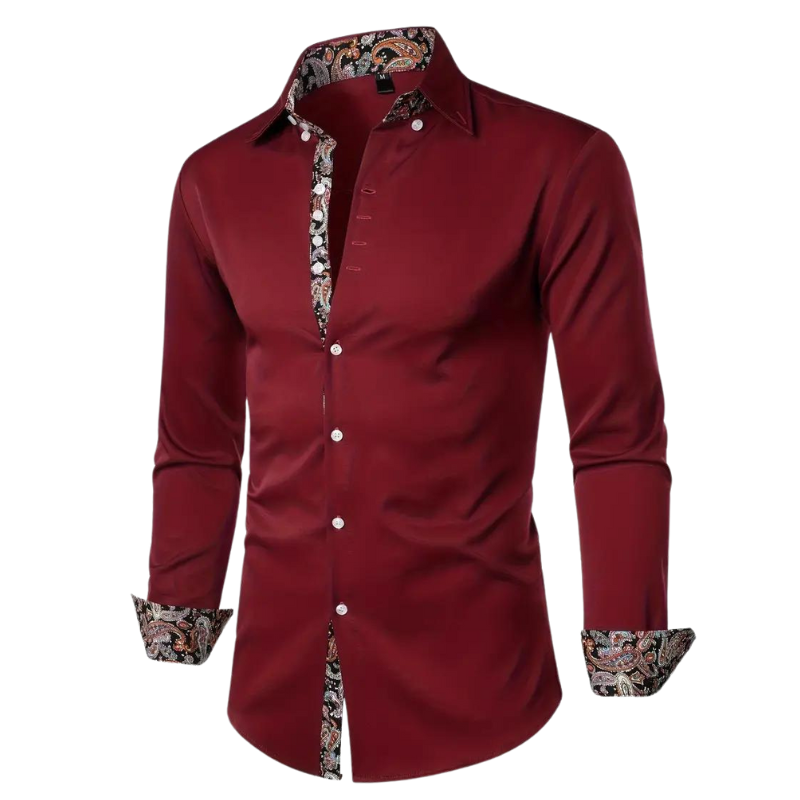 Paisley Print Button-Up Shirt for Men
