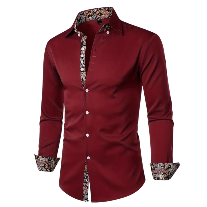 Paisley Print Button-Up Shirt for Men