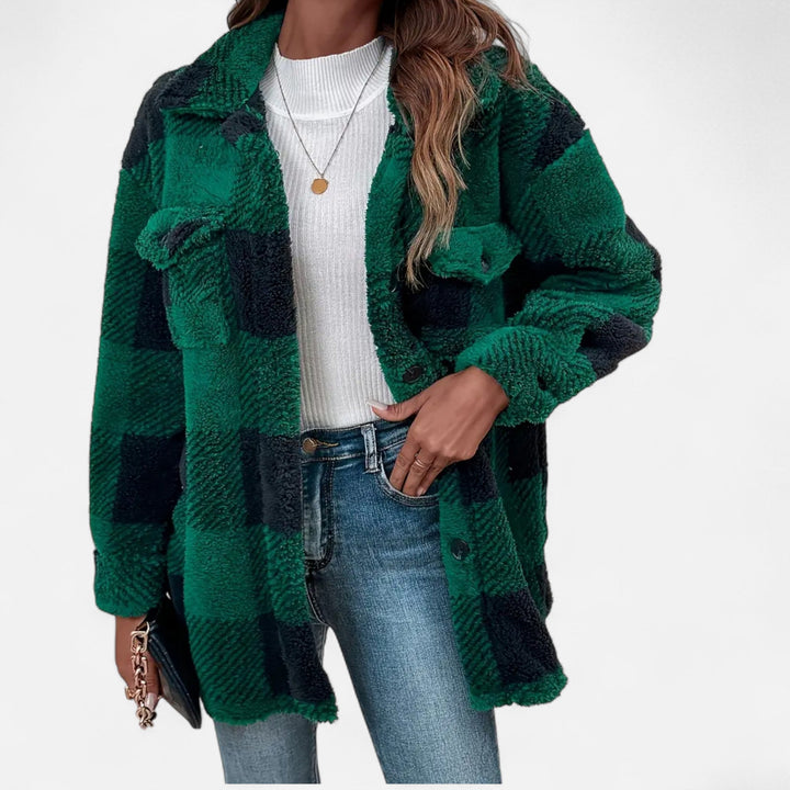 Plaid Oversized Button-Up Shacket for Women