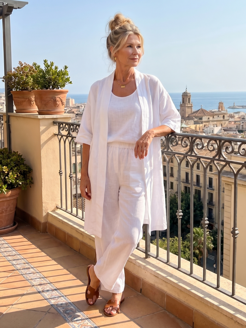 3 Piece Cardigan and Wide Leg Set for Women