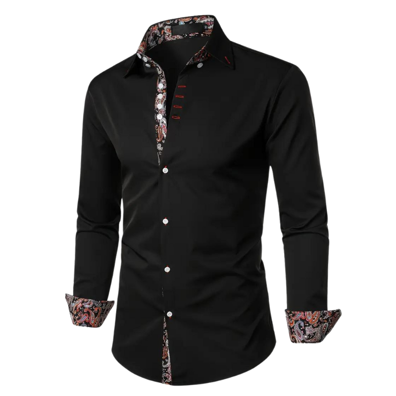 Paisley Print Button-Up Shirt for Men