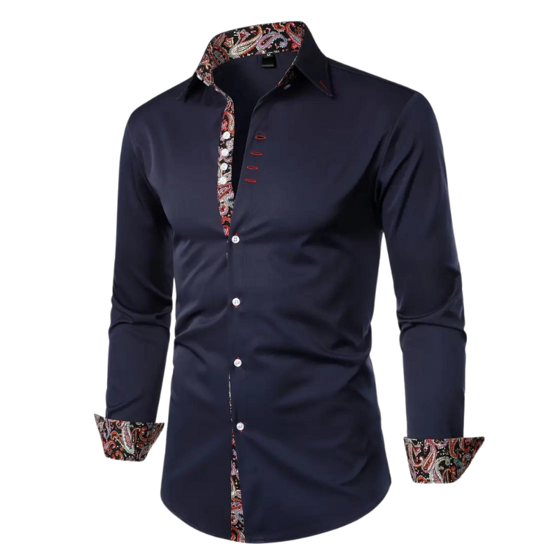 Paisley Print Button-Up Shirt for Men