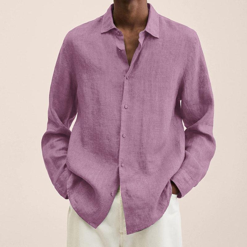 Long Sleeve Linen Casual Shirt for Men