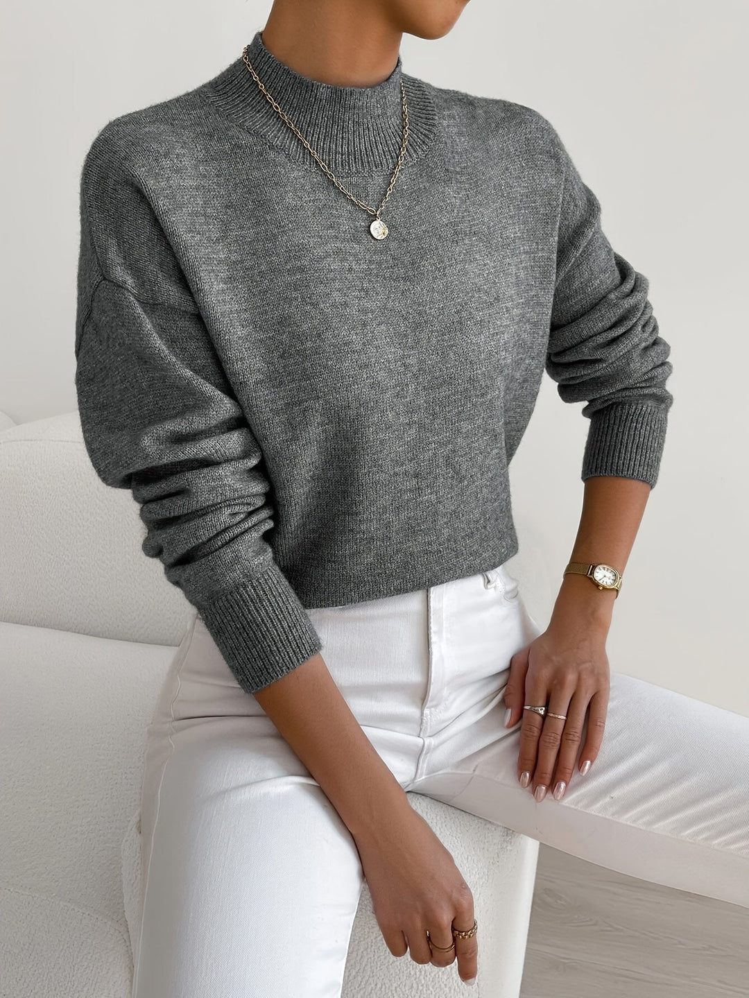 Soft Knit Crew Neck Sweater for Women