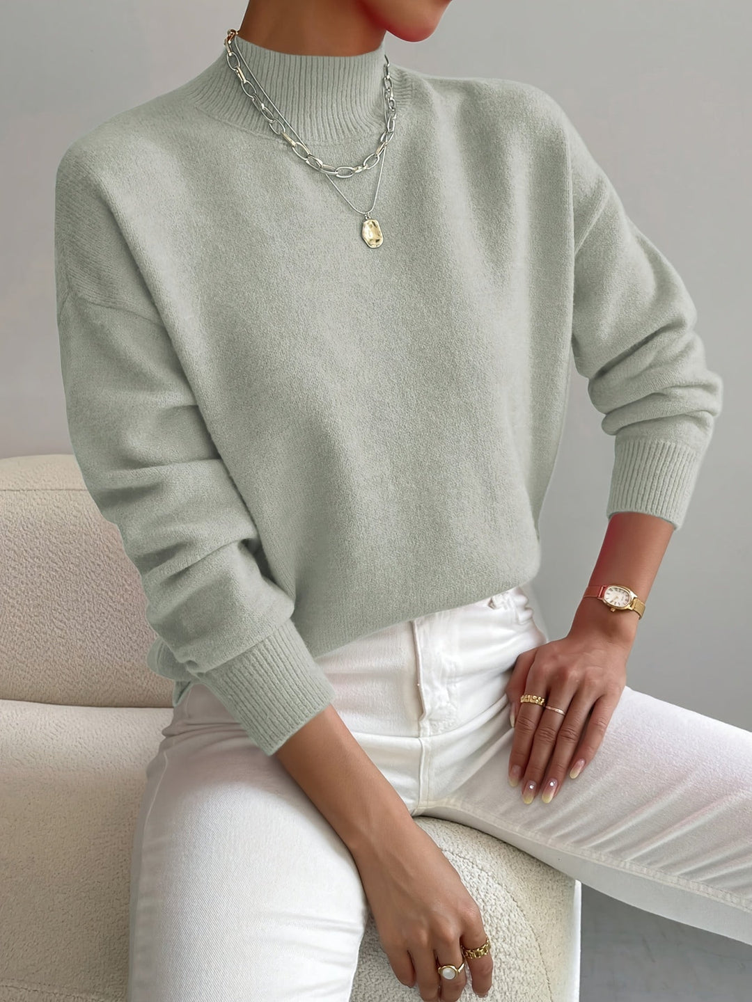 Soft Knit Crew Neck Sweater for Women