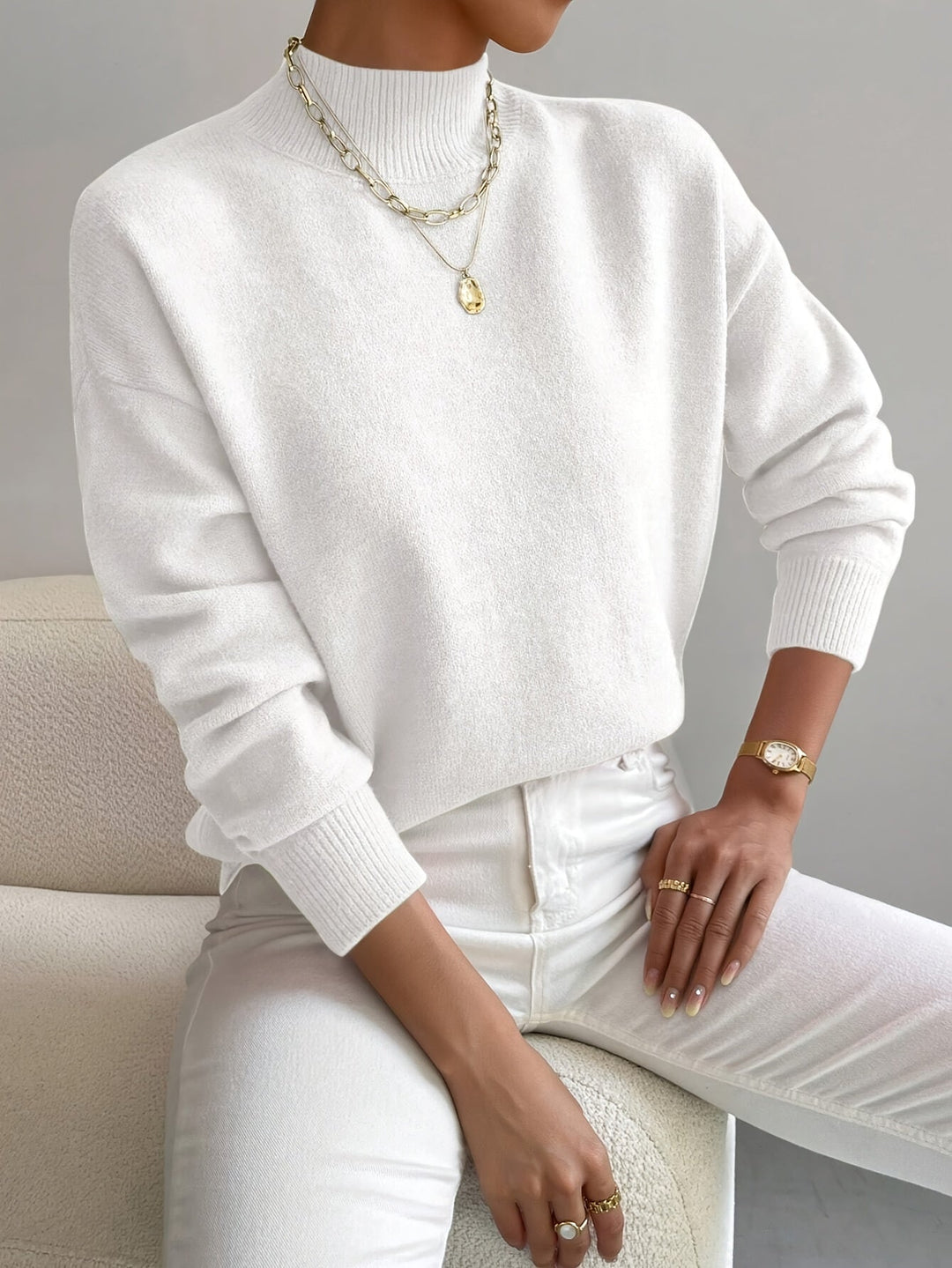 Soft Knit Crew Neck Sweater for Women