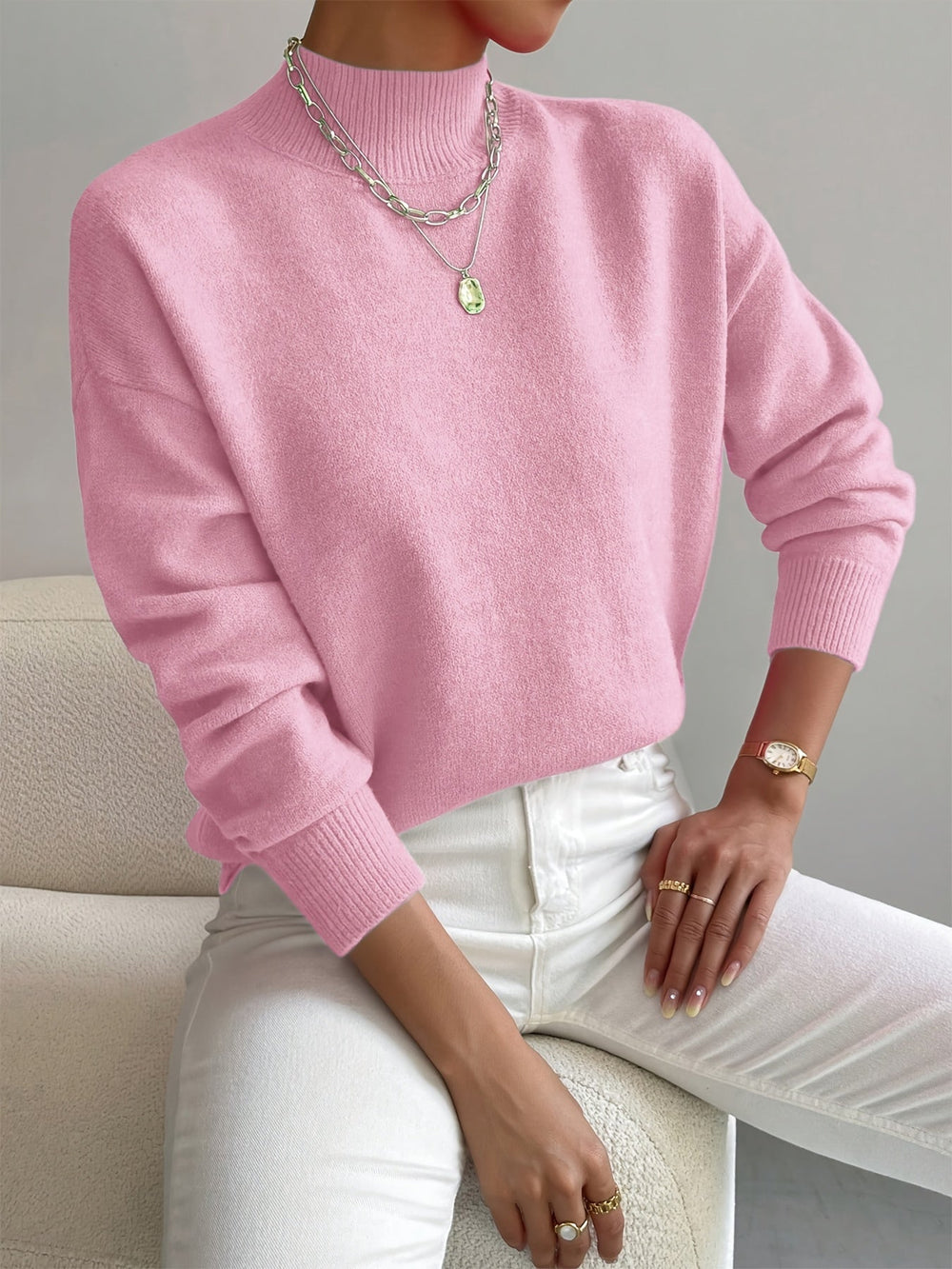 Soft Knit Crew Neck Sweater for Women