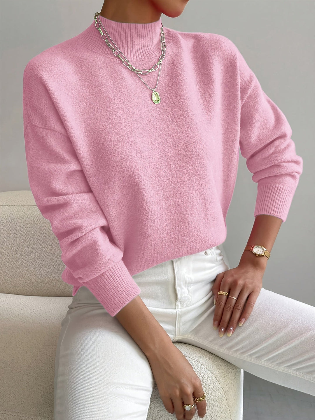 Soft Knit Crew Neck Sweater for Women