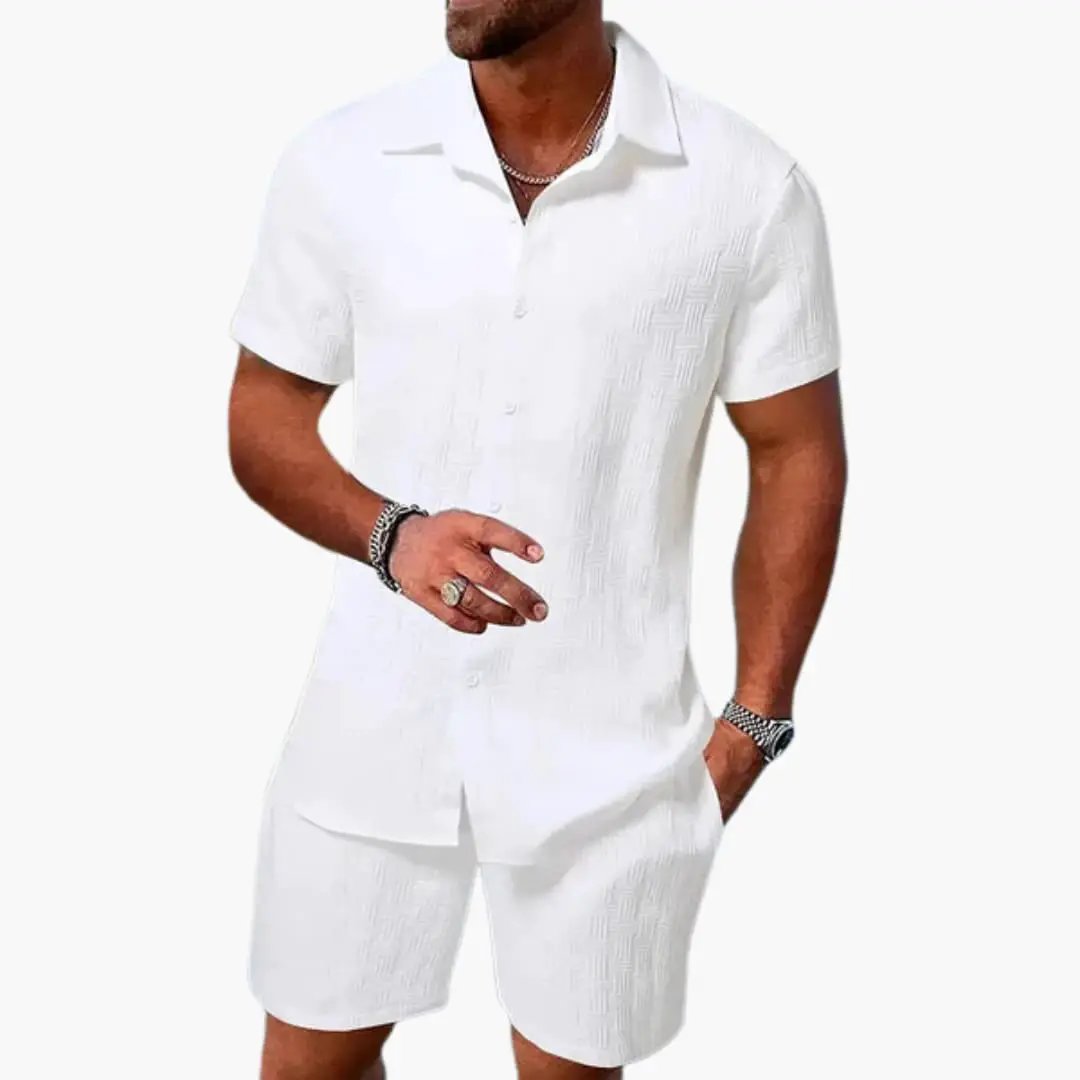 Short Sleeve Polo and Shorts Set for Men
