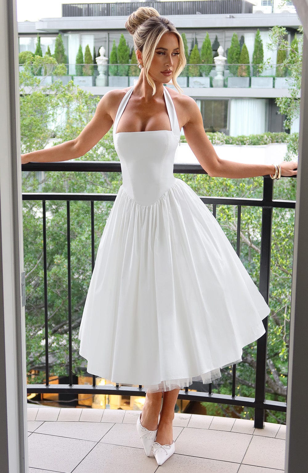 Strappy Flared Midi Dress for Women